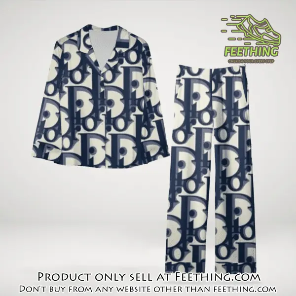 Trending luxury dior satin pajama set pjs1044 ft5925620